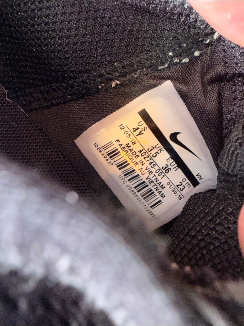 Nike Girls Black White and Pink Slip-On Athletic Shoes - Picture 4 of 5
